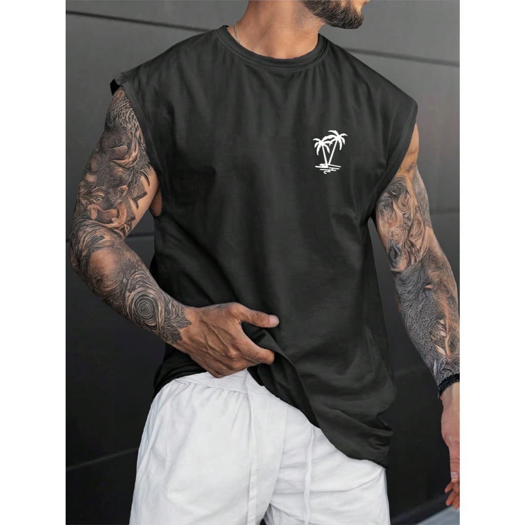 Regata Machão Masculina Plus size G1 ao G5 Coqueiro 100% Algodão confortável 30.1 envio rapido
