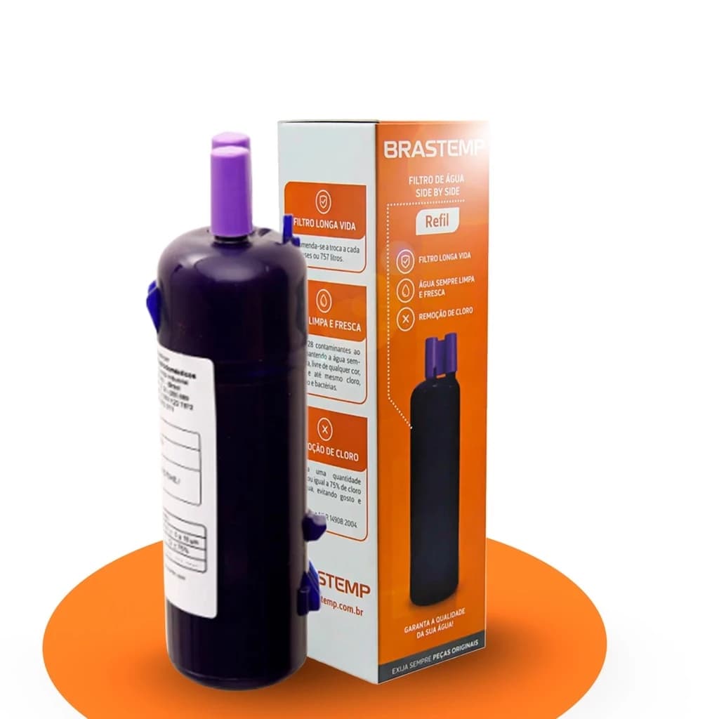Filtro Brastemp Side by Side Original W10510889 W10295370 BR906AX BRS62C/bRS70H Geladeira Filtro Água Brastemp