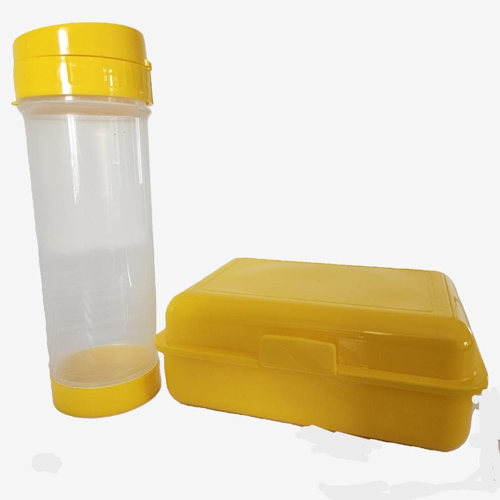 KIT LANCHE  Lancheira + Garrafa squeeze 600 ml - Personalizável p/ Escola, Academia, Lembrancinha