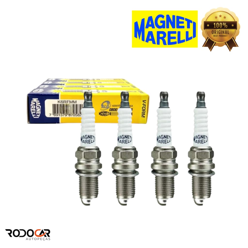 Jogo Velas de Ignição - Palio Siena Uno FIRE - ORIGINAL MAGNETI MARELLI K6RFMM