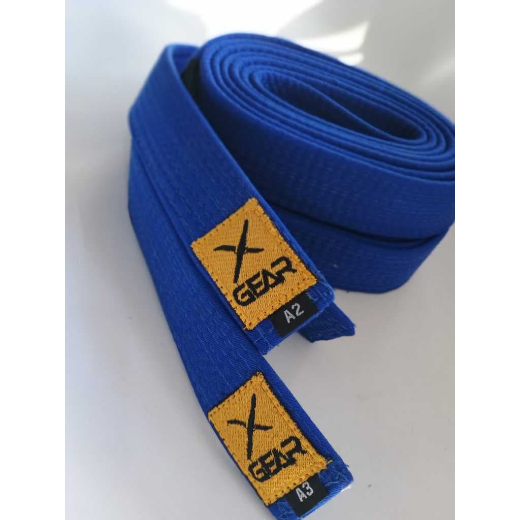 Faixa Premium Azul Jiu Jitsu 12 Costuras Ponta Preta - Xgear