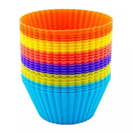 Forminhas CupCake Multicolorida 12 Uns Forma Redonda 6.5cm Silicone 5cm Brigadeiro Tortinha Bolinhos