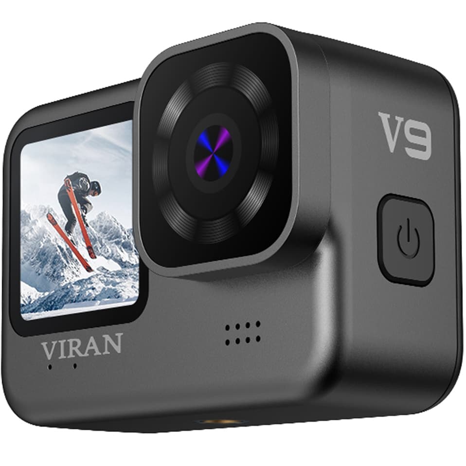 Câmera de ação V9 Wifi Filmadora Sport 4k 60fps 20mp Moto Bike Duas Telas Controle Estabilizador
