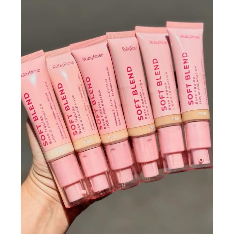 Base Soft Bland Linha Rosa Ruby Rose Lançamento média cobertura