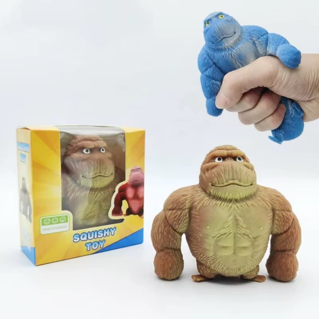 Boneco Kong Gorila Macaco Indestrutível Estica Esmag