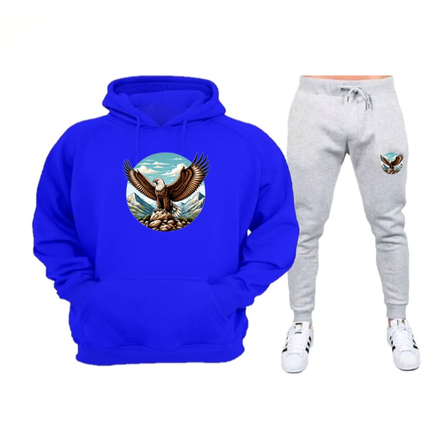 Conjunto de Moletom com Calça Cinza Lançamento Águia Tecido Flanelado
