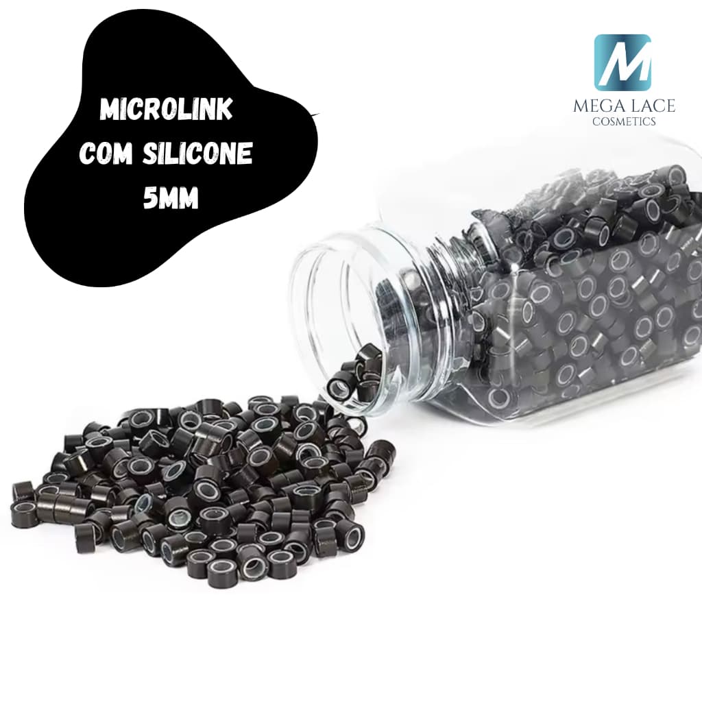 Microlink com Silicone para Mega Hair (Pote c/500 peças)