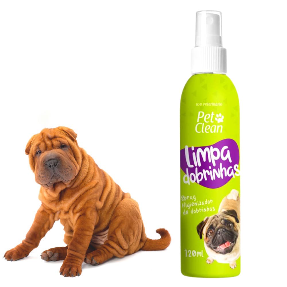 Limpa Dobrinhas Limpador de Dobras para Cachorro e Gato Pet Clean - 120 ML