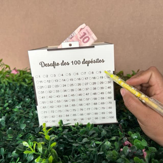 Cofre Desafio Junte R5000/R10000/R20000 Caixa depósito Mdf branco