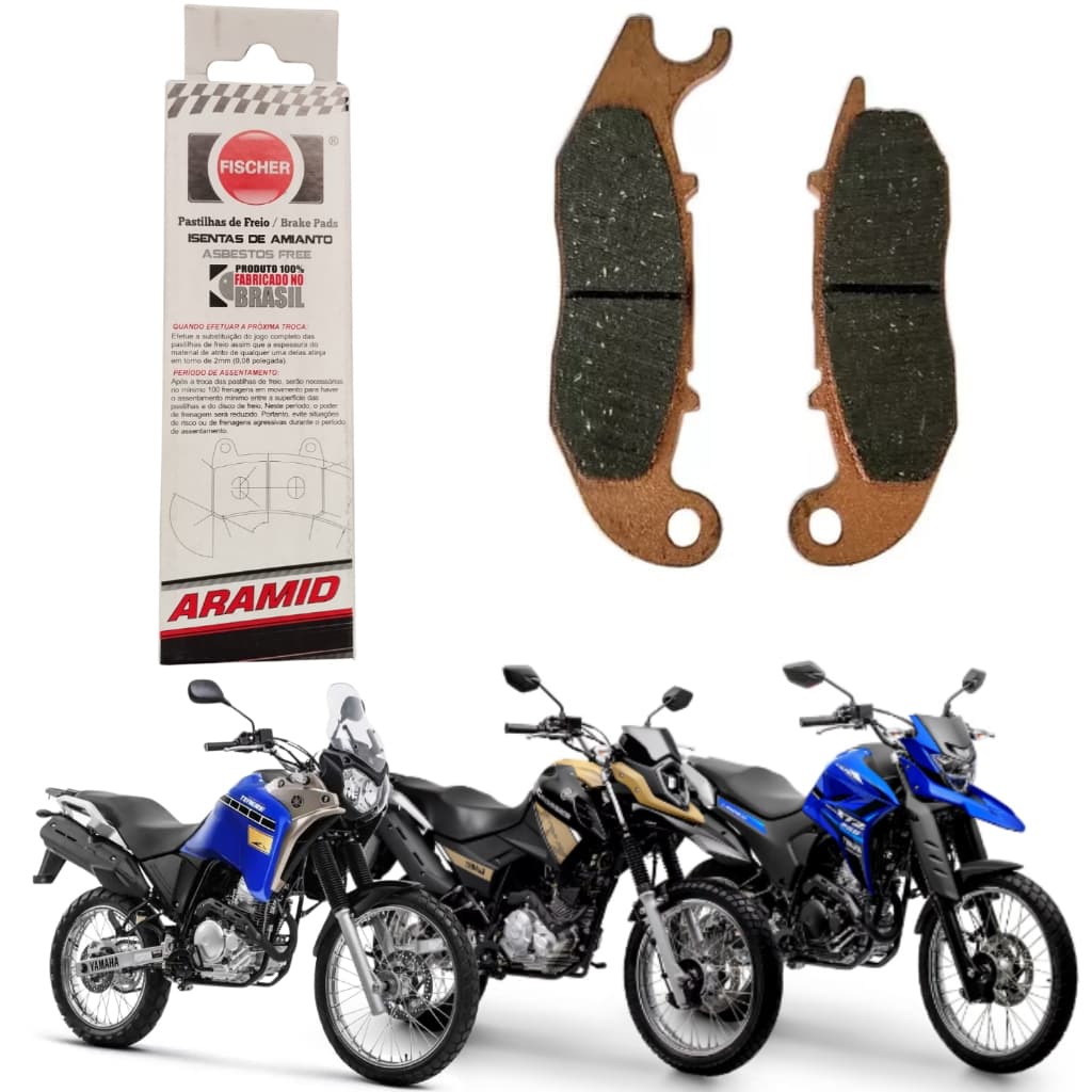 PASTILHA FREIO DIANTEIRO FISCHER ARAMID XTZ 150 CROSSER XTZ LANDER 250 2019 2020 2021 2022 2023 2024