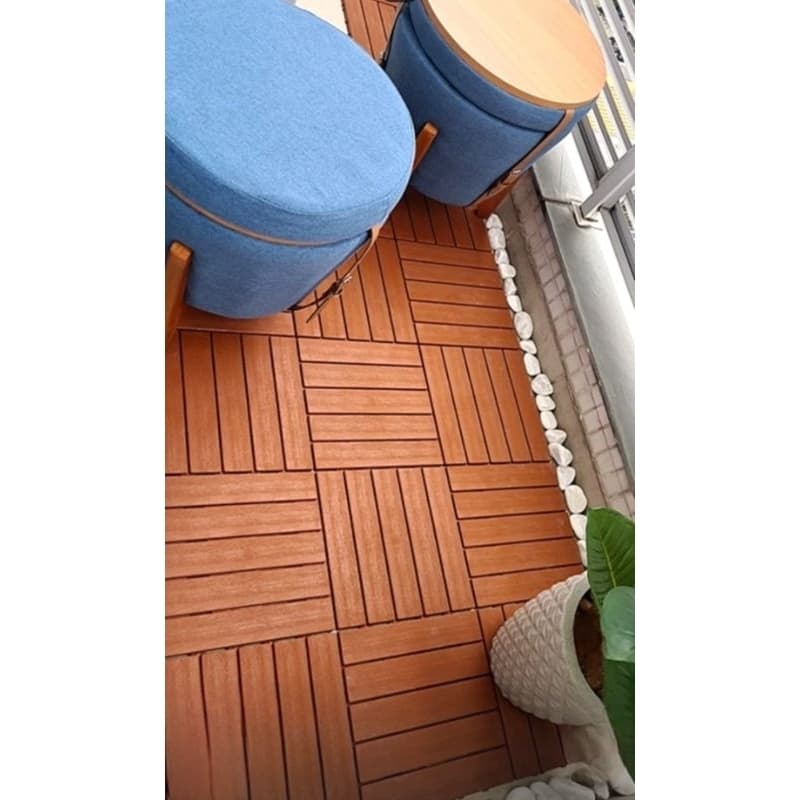 kit 60 decks modular plástico 30x30 textura madeira