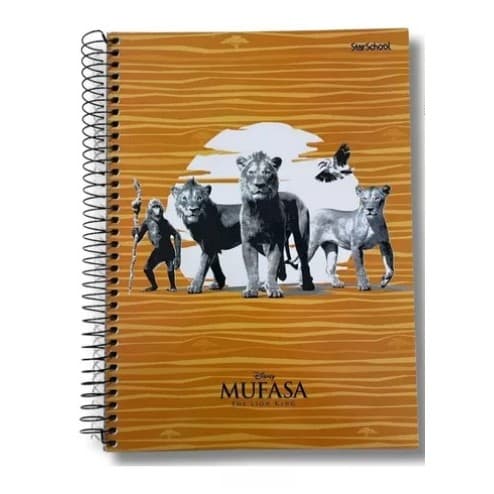Caderno Pequeno Espiral 1/4 CD 80 Fls Mufasa Anotações Escolas Escritorios