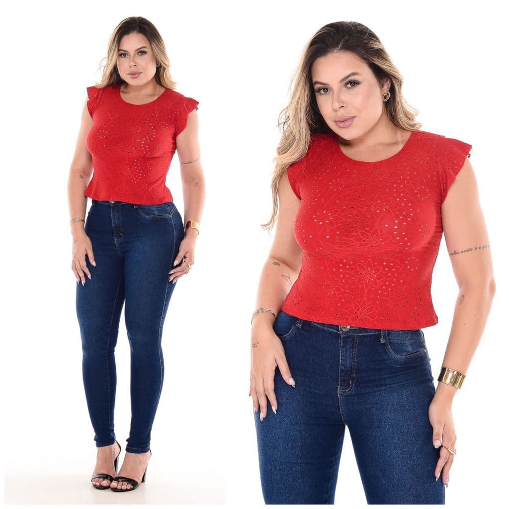 Blusinha Femenina De Lessi Camiseta Bordada