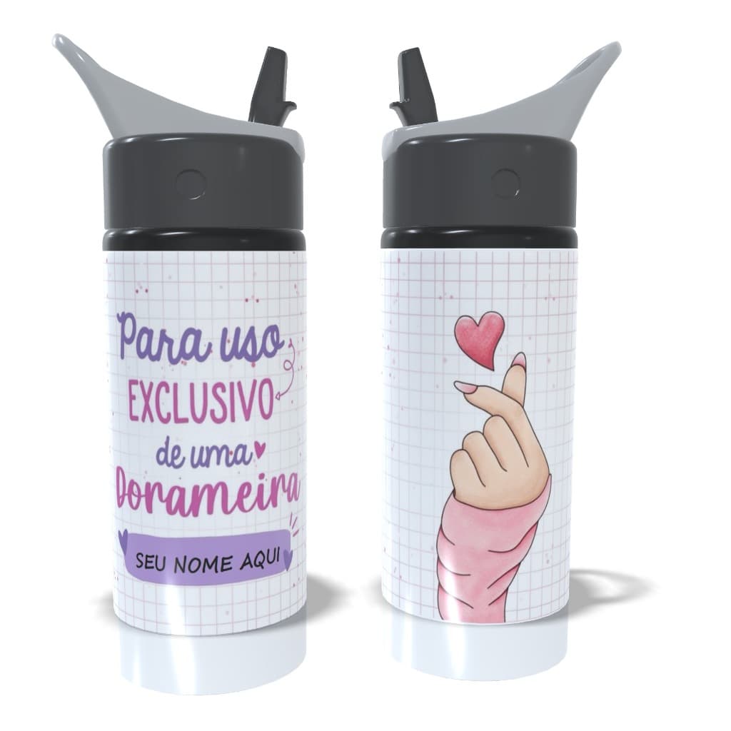 Garrafa Squeeze Dorama Personalizada com Seu Nome Alumínio