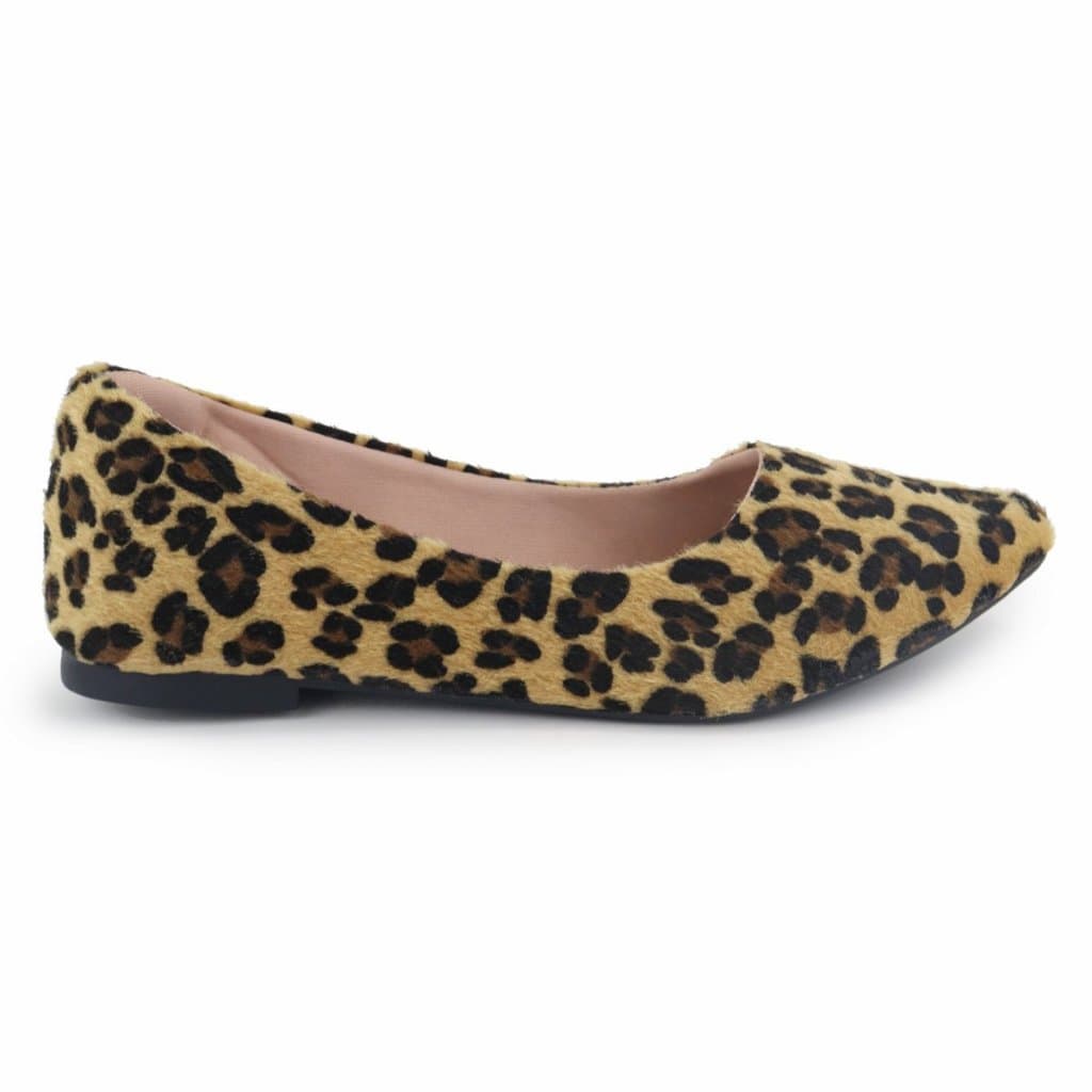 Sapatilha Feminina Bico Fino Animal Print Onça Oncinha