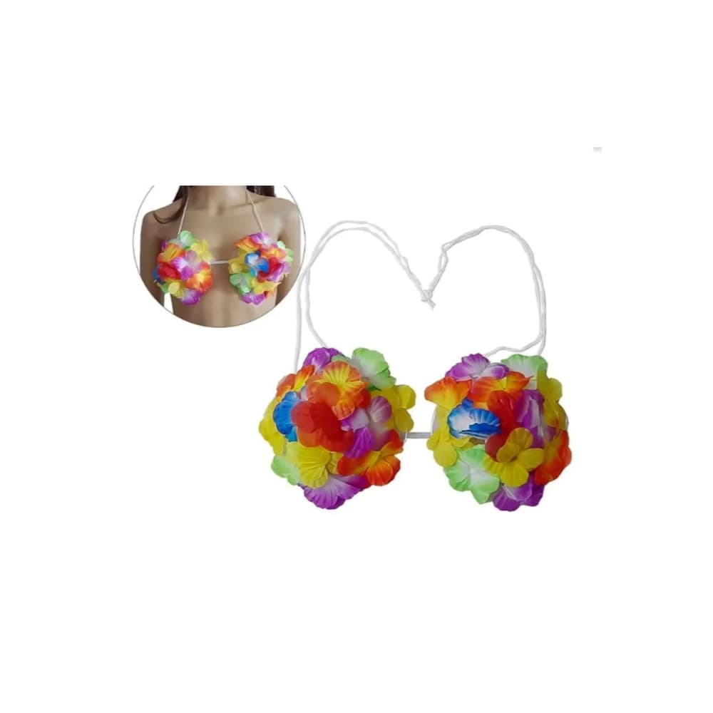 Top Faixa Com Bojo Havaiano Colorido Carnaval