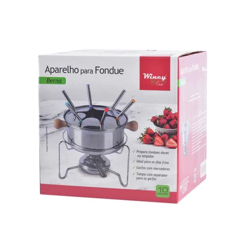 Aparelho Panela Para Fondue Berna Com Tampa E 6 Garfos
