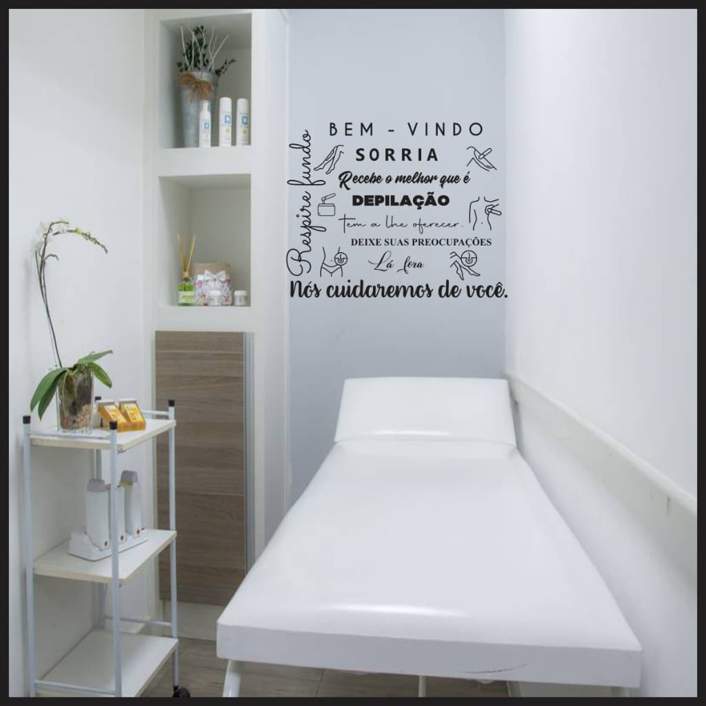 Adesivo De Parede Decorativo Motivacional Frase Bem Vindo Depilação