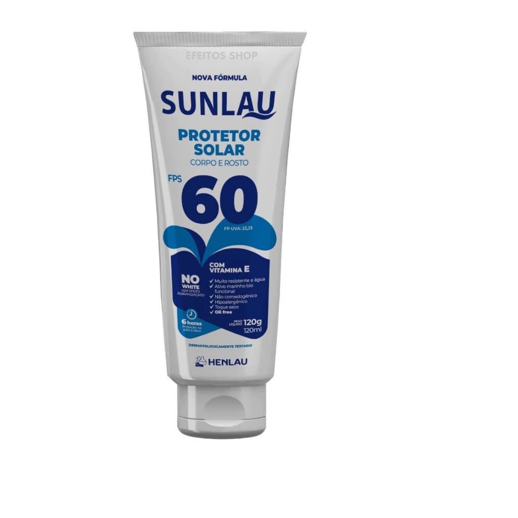 Protetor Solar Fps 60 Hipoalergenico Oil Free Sunlau Toque Seco 120 G