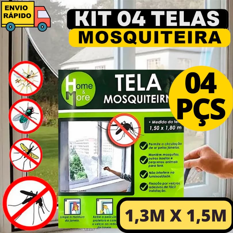 4 Telas Mosquiteira Para Janelas De Velcro Ajustável Anti-inseto Mosquito Seguro Para Sua Casa