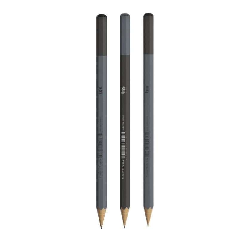 kit 3 lápis grafite HB tons de preto All black tris