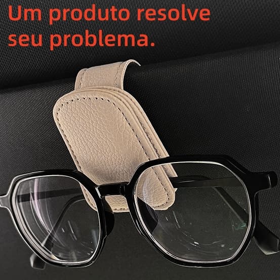 Caixa de armazenamento de óculos de carro, clipe de armazenamento multifuncional para viseira solar de carro