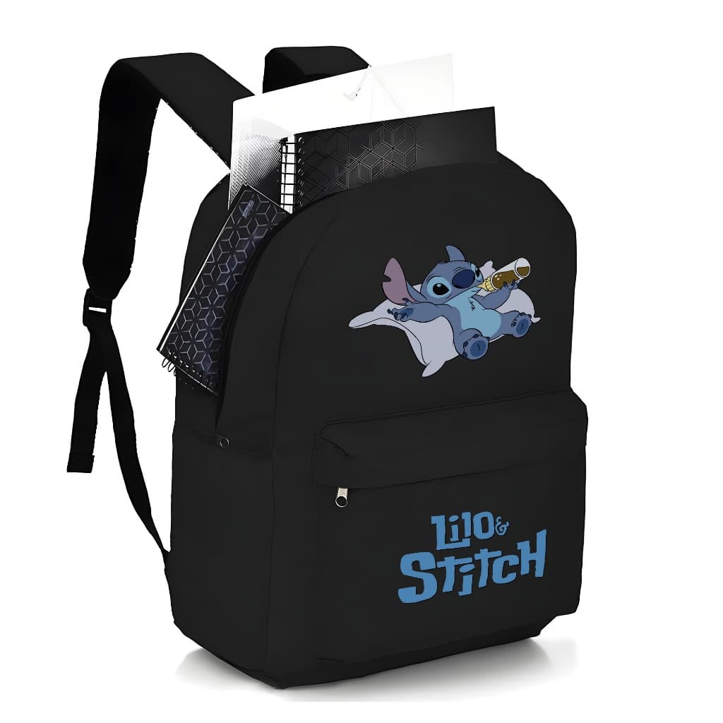 Mochila Escolar Infantil Stitch BayMax Volta as Aulas Bolsa Unissex Estampada