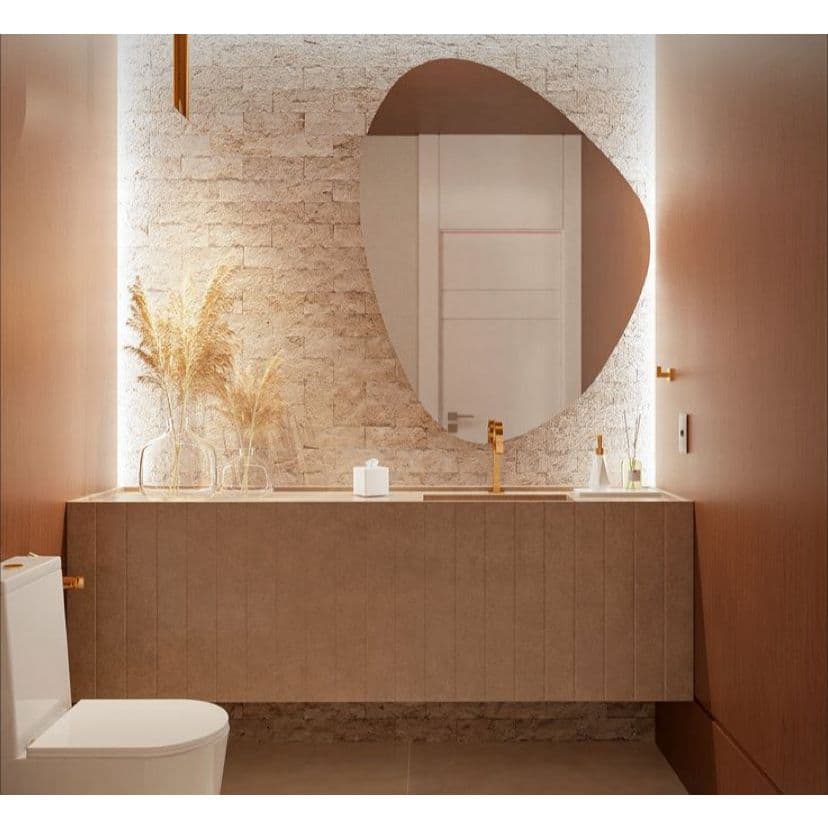 Espelho CURVE 70X50 Orgânico Lapidado Luxo Habitat C/FITA