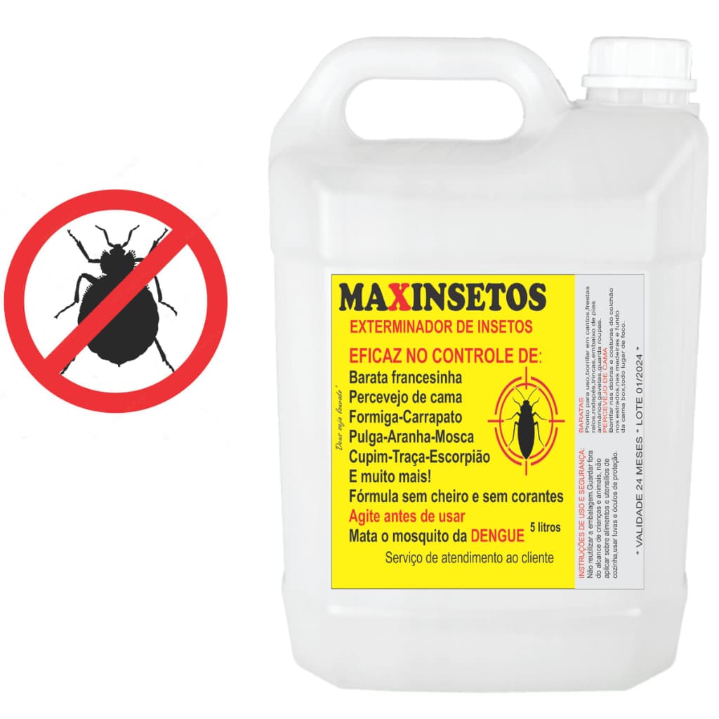 Mata percevejo de cama e colchão 5 litros sem cheiro forte e sem corantes