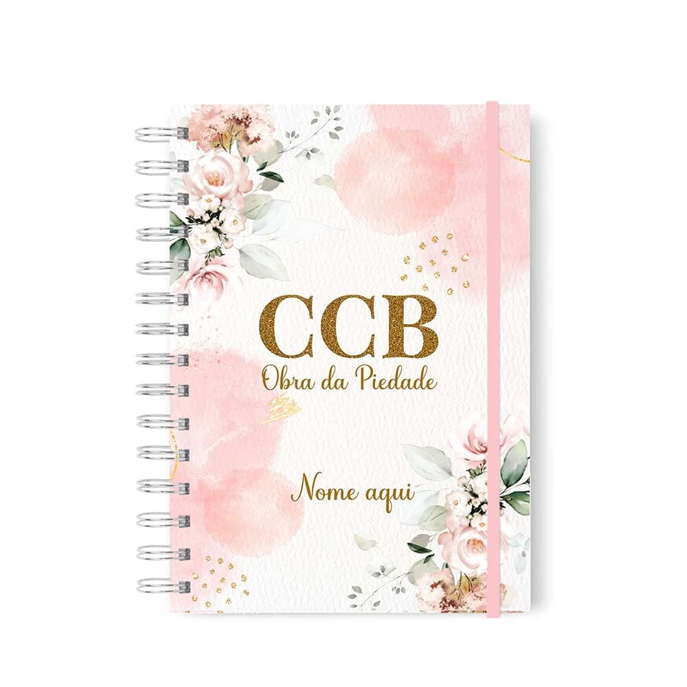 Caderno prontuário obra da piedade CCB modelo floral
