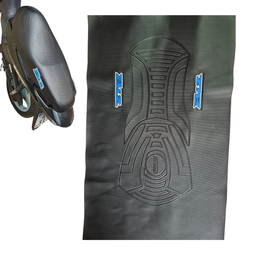 Capa de banco de moto personalizada 3D antiderrapante emborrachada - Honda Biz Logo azul
