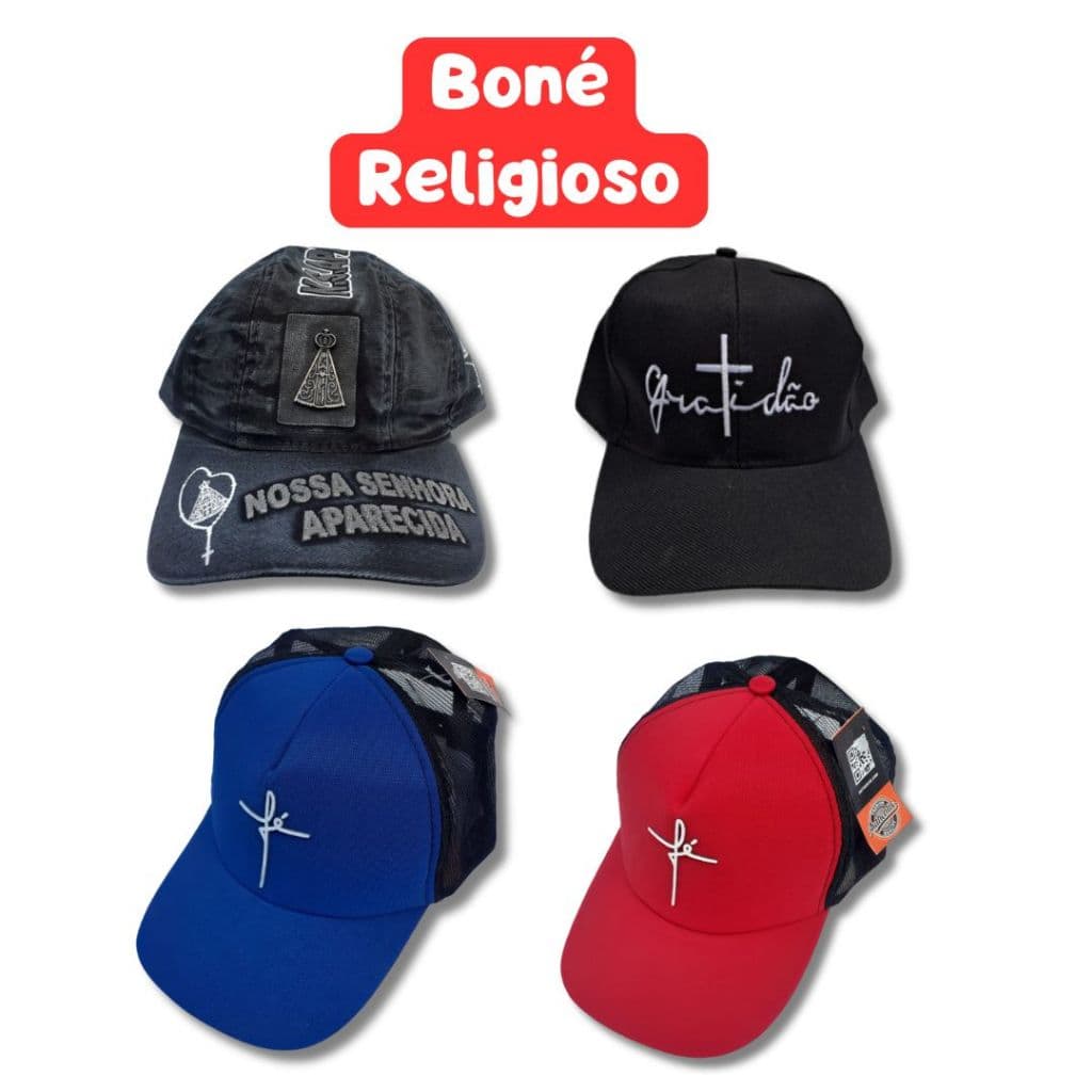 Boné Religioso Fé Gratidão Aparecida Lindos Mega Promoção