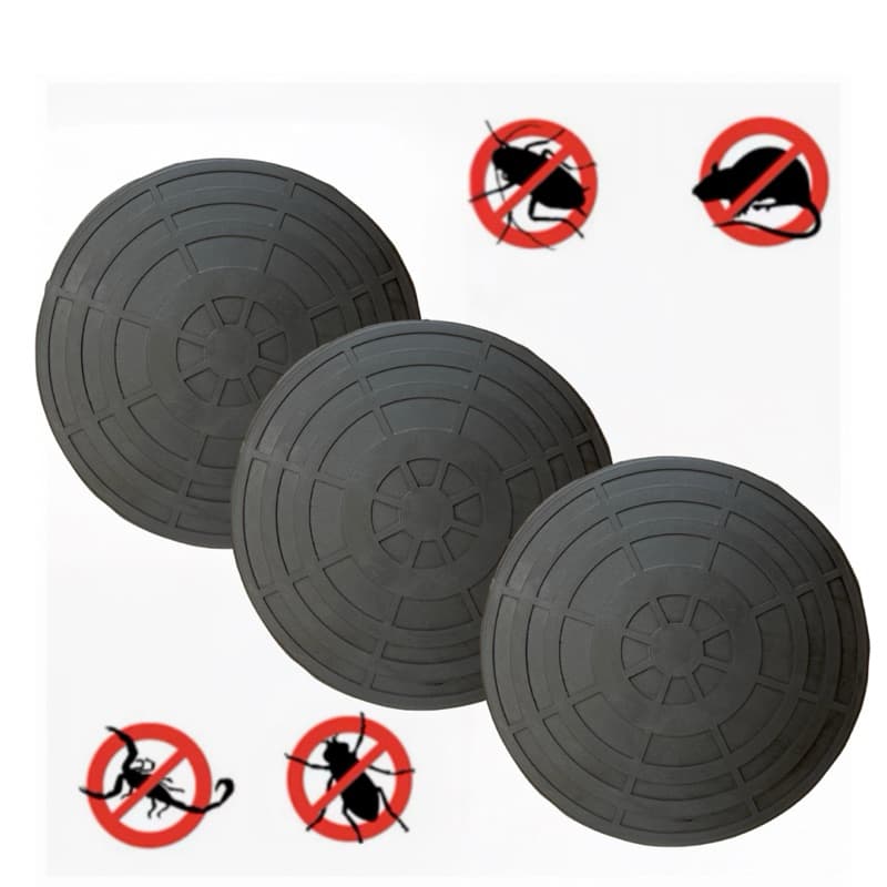 Protetor Tampa Ralo Mau Cheiro Barata Inseto Redondo 20cm Quadrado 15 cm Pvc