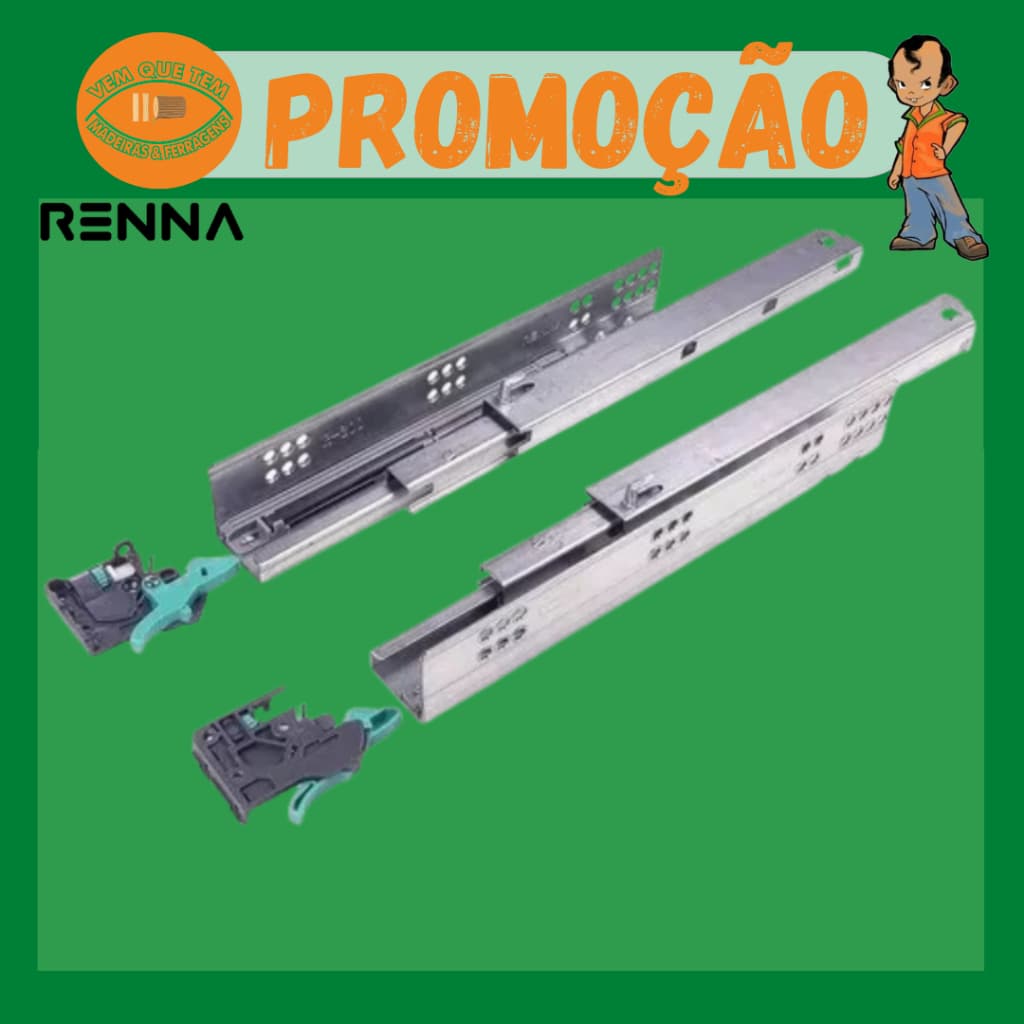 Corrediça Invisível Soft Closing - Renna