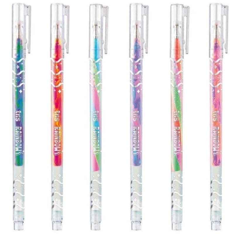 kit 1/2/6 canetas gel rainbow tris multicolorida 1.0mm neon / pastel / glitter