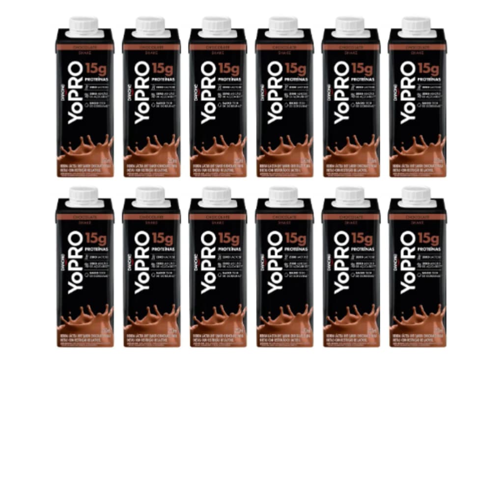 Yopro Bebida Láctea Uht Morango chocolate 15g De Proteínas  Kit 12 Un