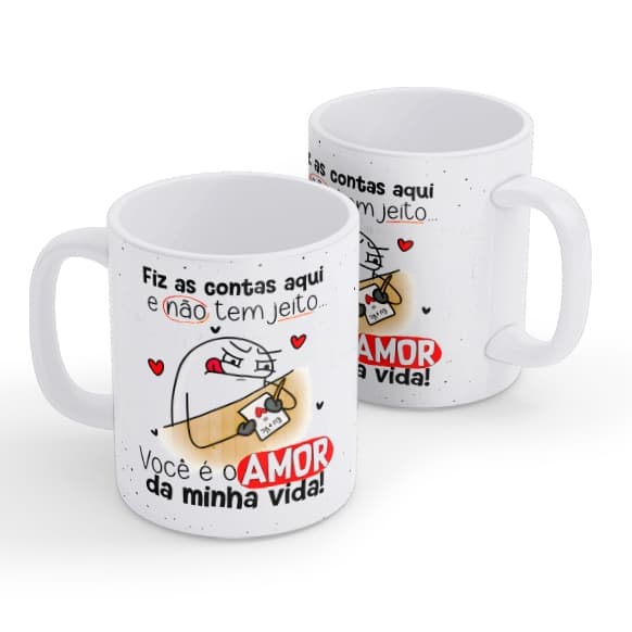 Caneca Cerâmica Flork Namorado(a) - Amor da Minha Vida