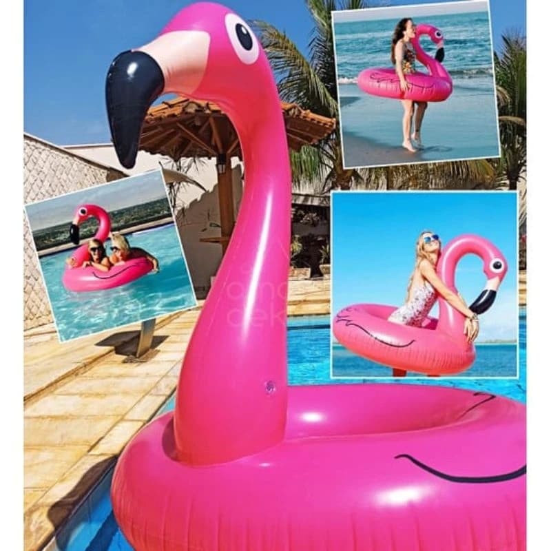 Flutuador inflável Flamingo 70 90 120 cm piscina de praia