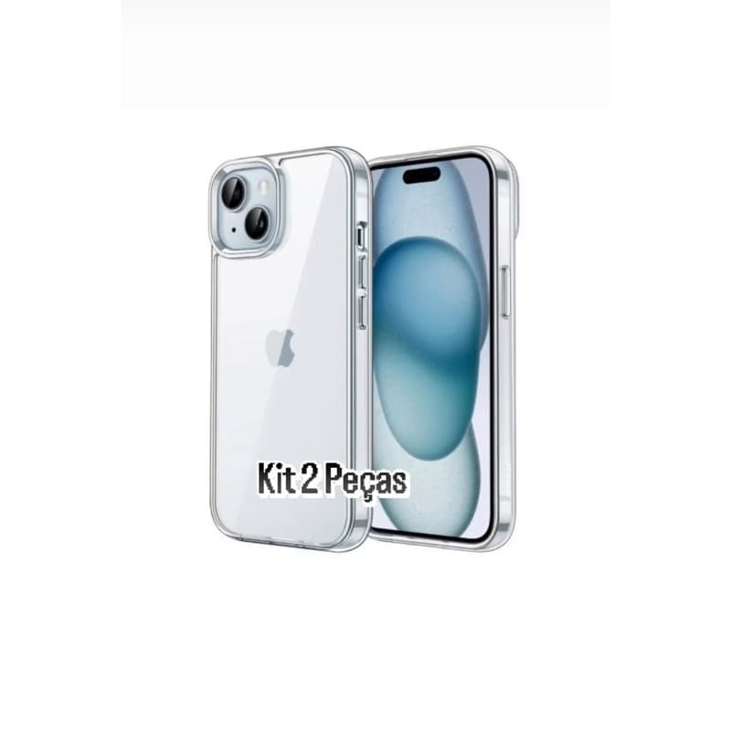 Kit 2 Peças capa transparente TPU Para IPhone 7/8 7/8 plus X/XS XR 11 12 13 14 15 16 17 Pro Max