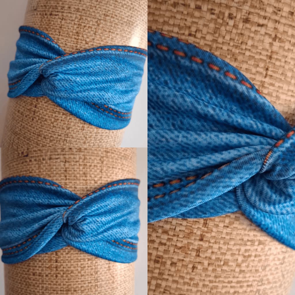 Headband Jeans / Faixa Jeans / Turbante Jeans / Acessório de cabelo Jeans