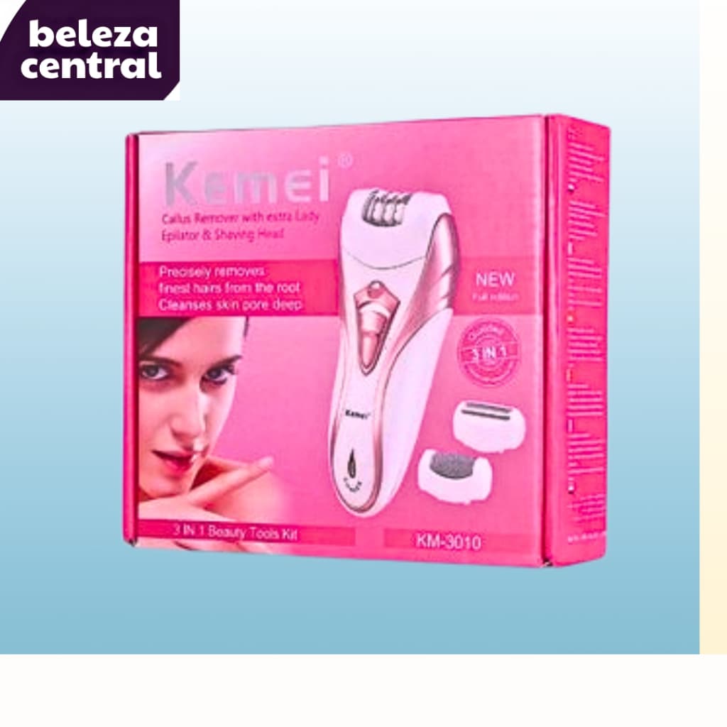 Depilador Elétrico Sem Fio 3 Em 1 Kemei Km 3010 Bivolt