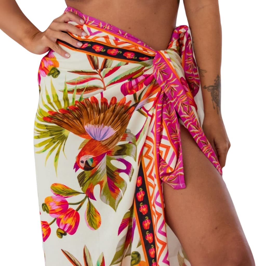 Canga Linda em Viscose Estampada Moderna para Saída De Praia Piscina Moda Verão