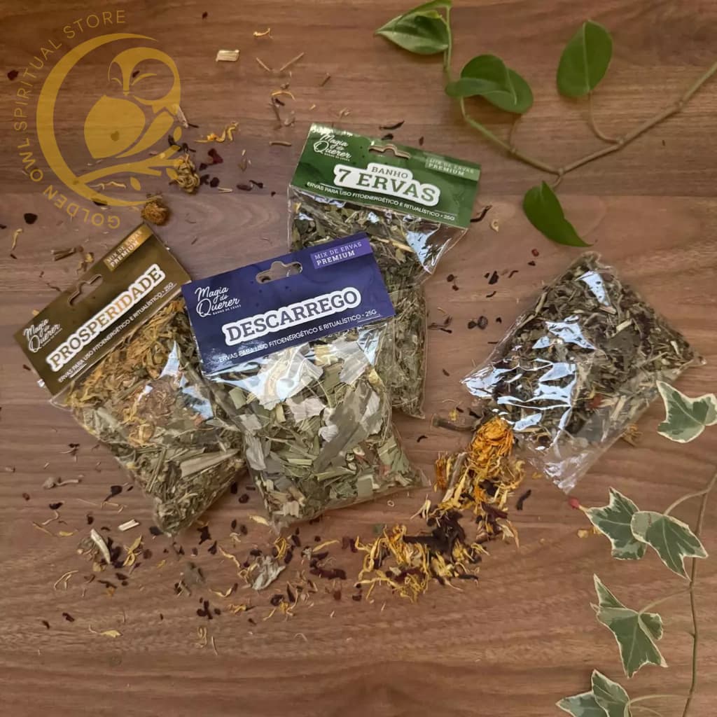 Banho de Ervas Energético 25g Mix Ervas Naturais Limpeza Espiritual Descarrego Abre Caminho Amor