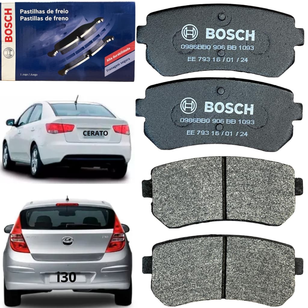 Pastilha de Freio TRASEIRA Cerato 1.6 Sportage 2.0 i30 iX35 Tucson 2.0 2009 a 2019 Bosch Original