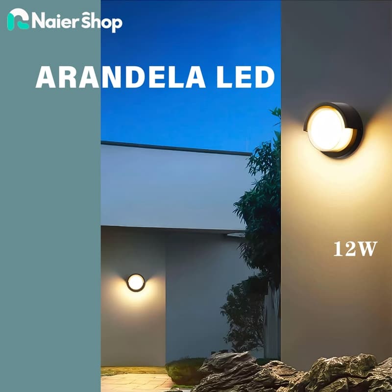 Arandela LED de parede luxo luz quente, bivolt IP65 12W com duas opções para uso interno e externo