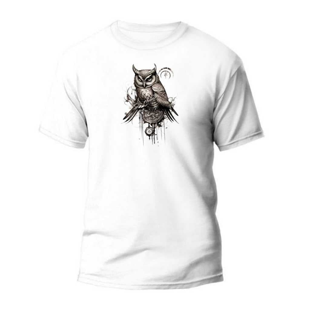 Camiseta Masculina Camiseta Básica Estampada Coruja Algodão Premium