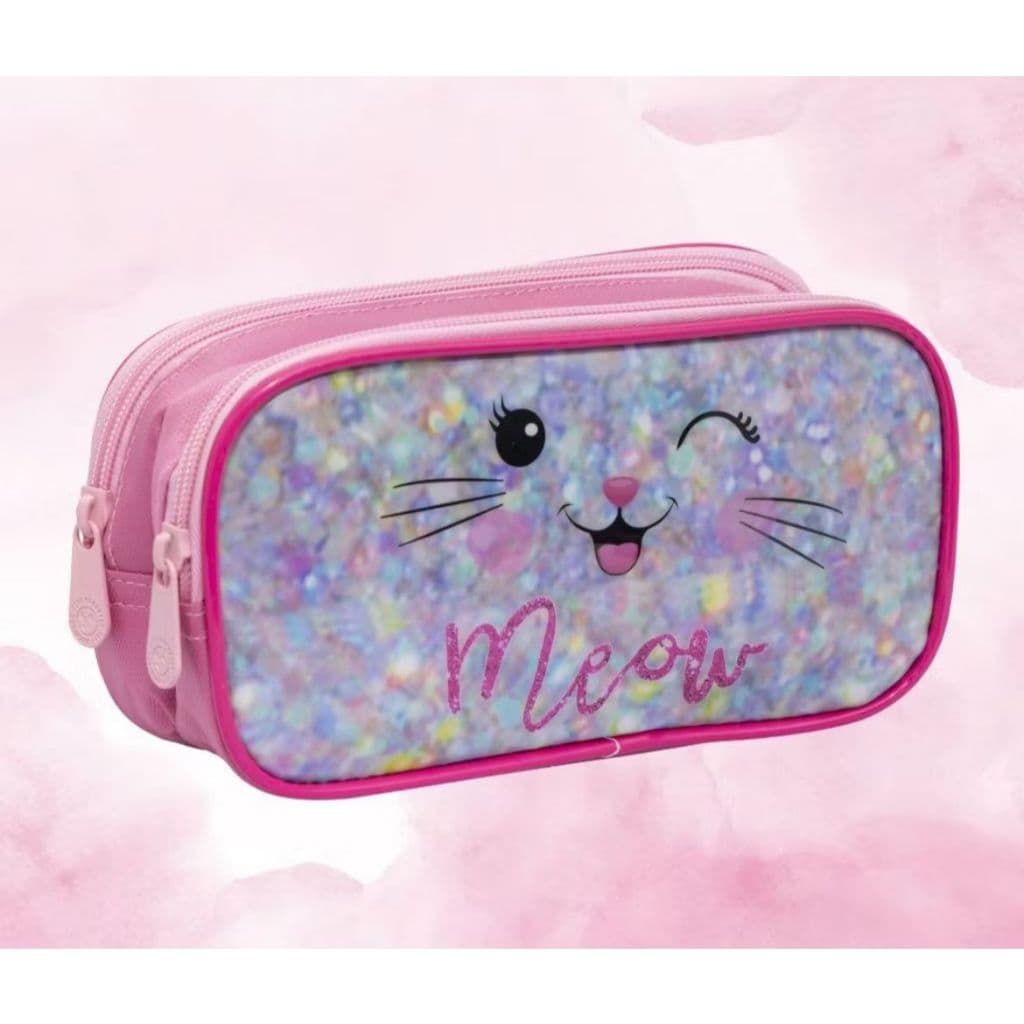 Estojo Infantil Meninas Gatinho Metalizada Yepp