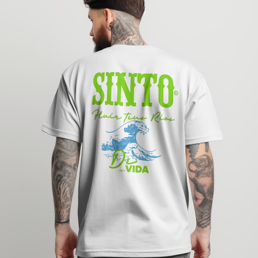 Camiseta Oversized Streetwear Camisa Masculina 100% Algodão Blusa Sinto Fluir Unisex Cristã