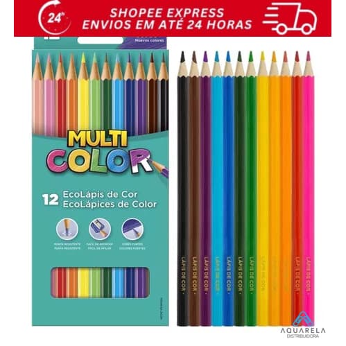 LAPIS DE COR 12 CORES MULTICOLOR