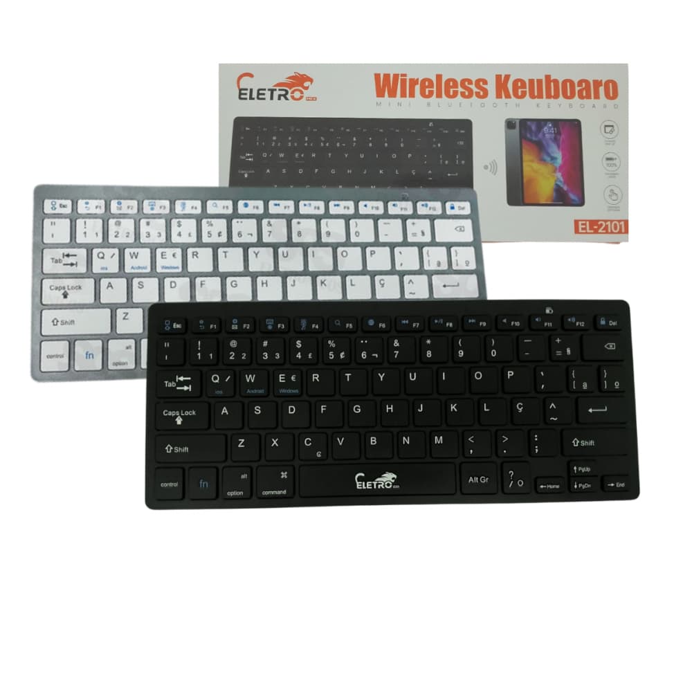 Teclado Portátil Bluetooth Sem Fio Ultra Fino Tablet Celular Notebook Computador ELETRO EL-2101